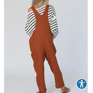 Three Bird Nest Terra Jumpsuit Size Small RUST